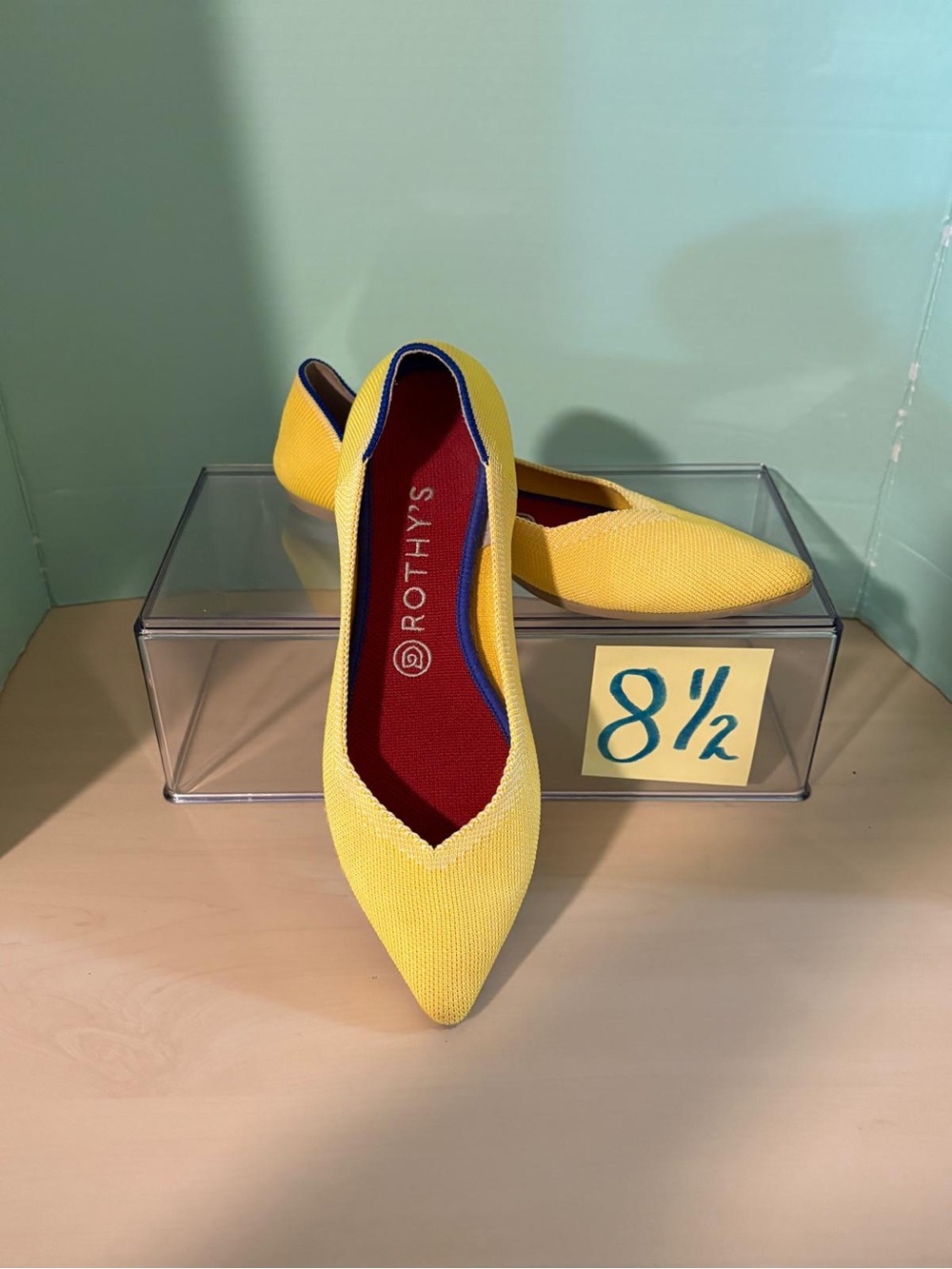 Rothy's Women's Yellow Knit Pointed Toe Flats Size 8.5